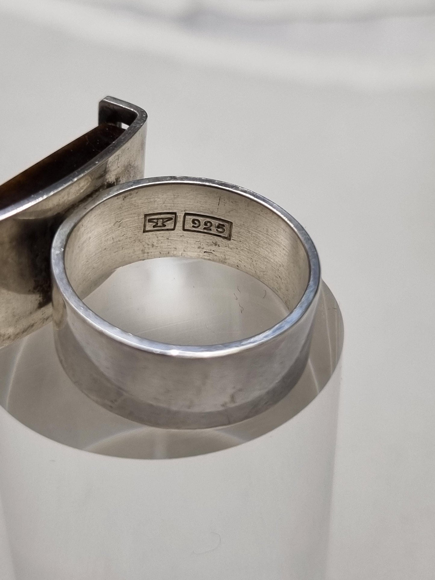 Finnish Kupittaan Kulta, Elis Kauppi silver tigers eye ring.