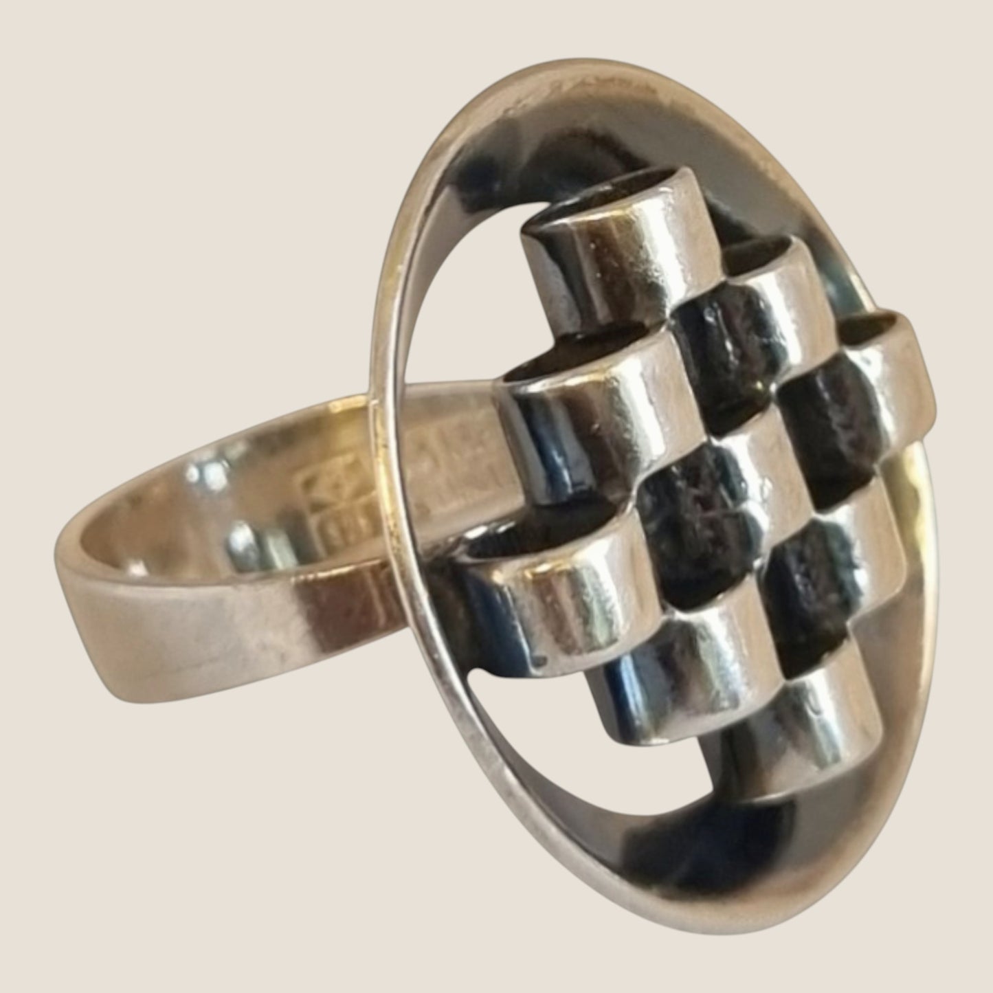 Erik Granit, Finland, 1973. Modernist silver ring