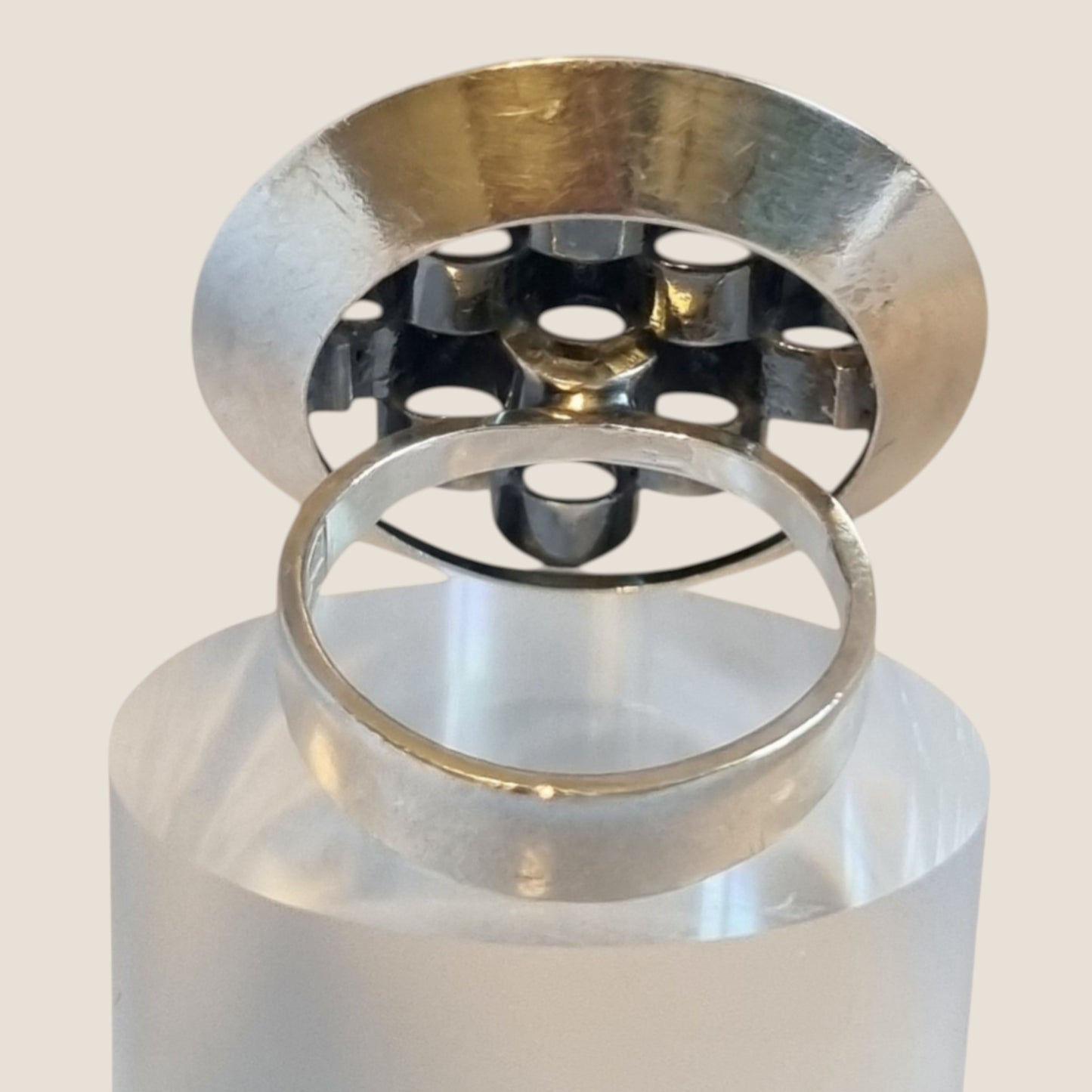 Erik Granit, Finland, 1973. Modernist silver ring