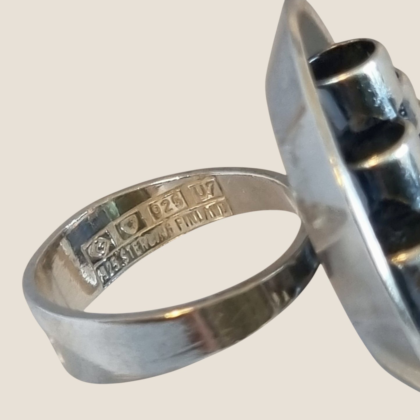 Erik Granit, Finland, 1973. Modernist silver ring