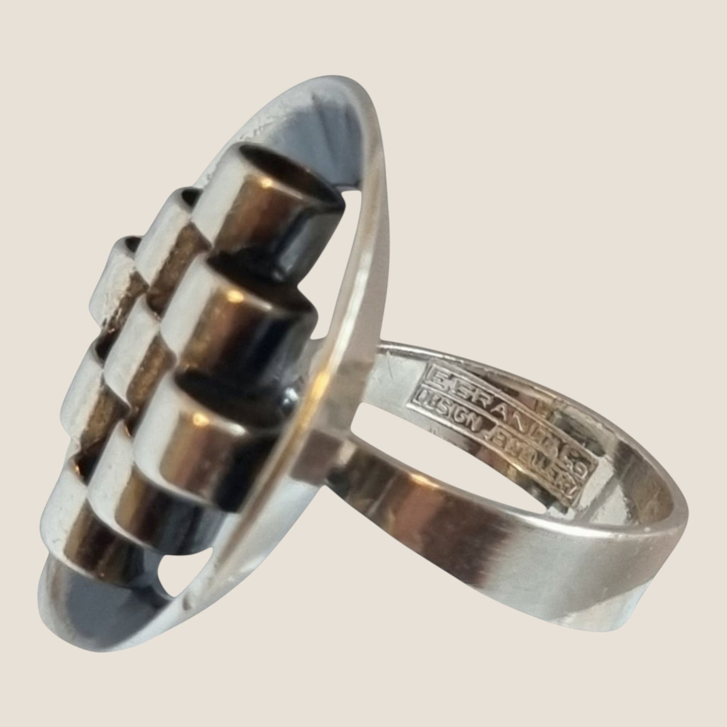 Erik Granit, Finland, 1973. Modernist silver ring