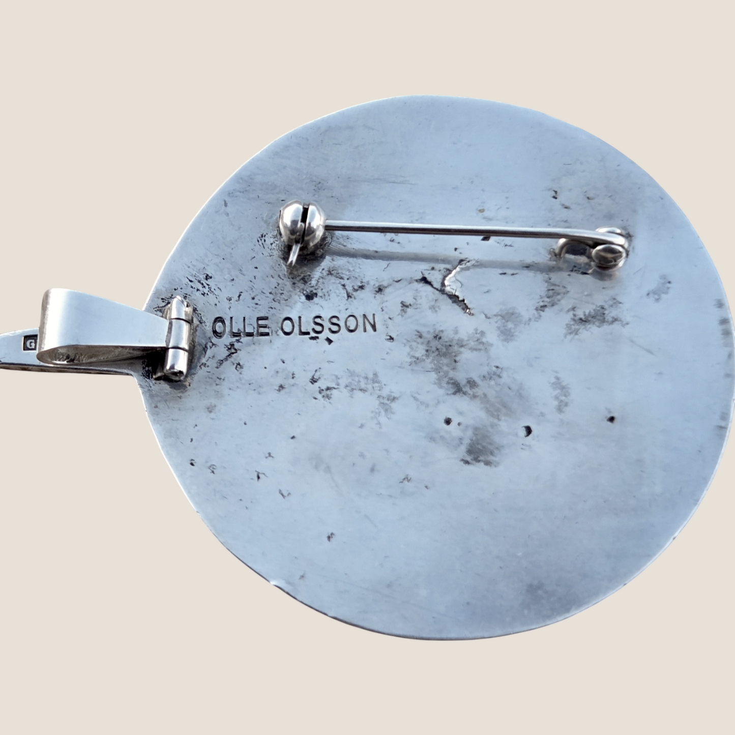 Olle Olsson, Kaplan, Sweden. Silver pendant / brooch 1952