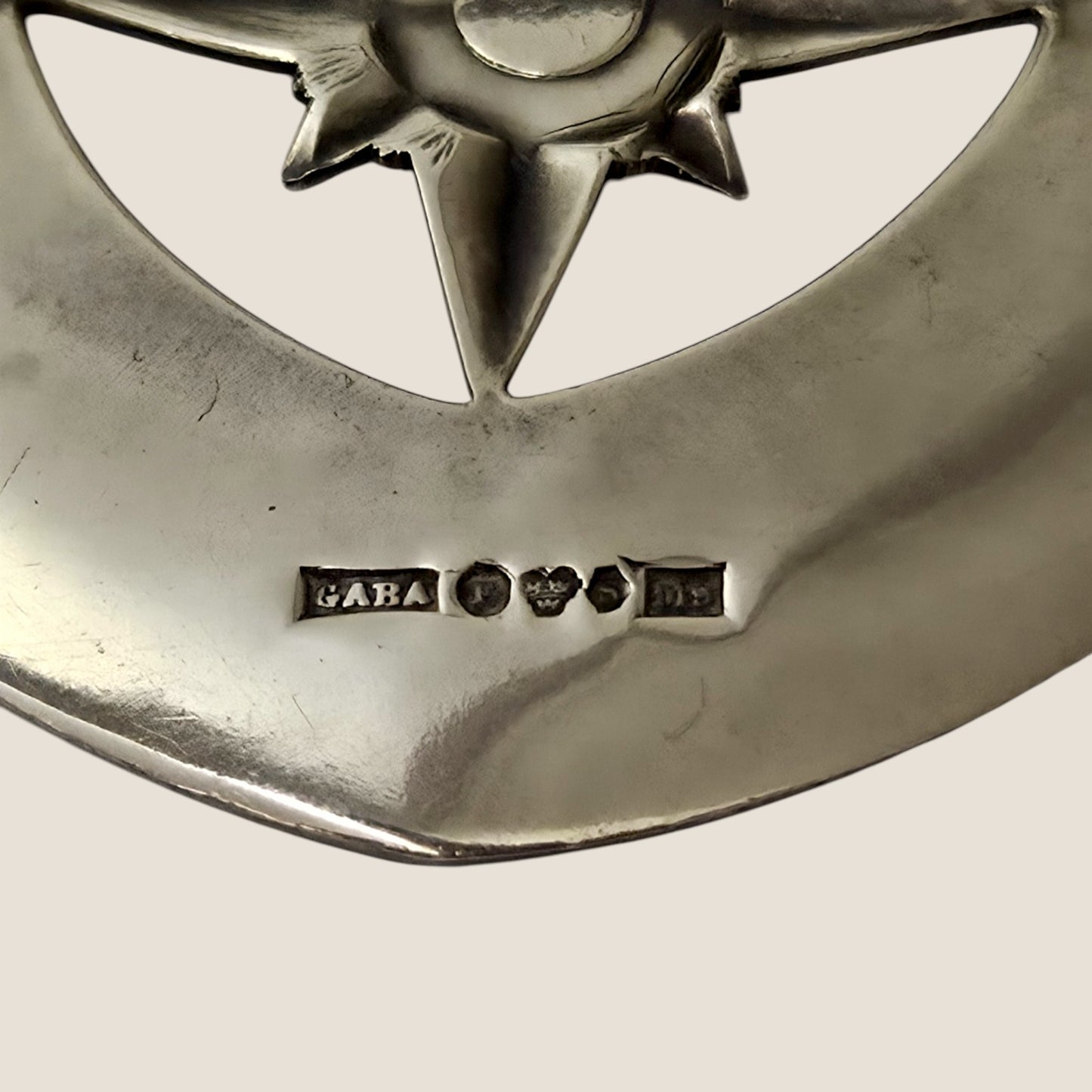 Alton, Sweden, 1962. Silver/ moonstone Zodiac brooch