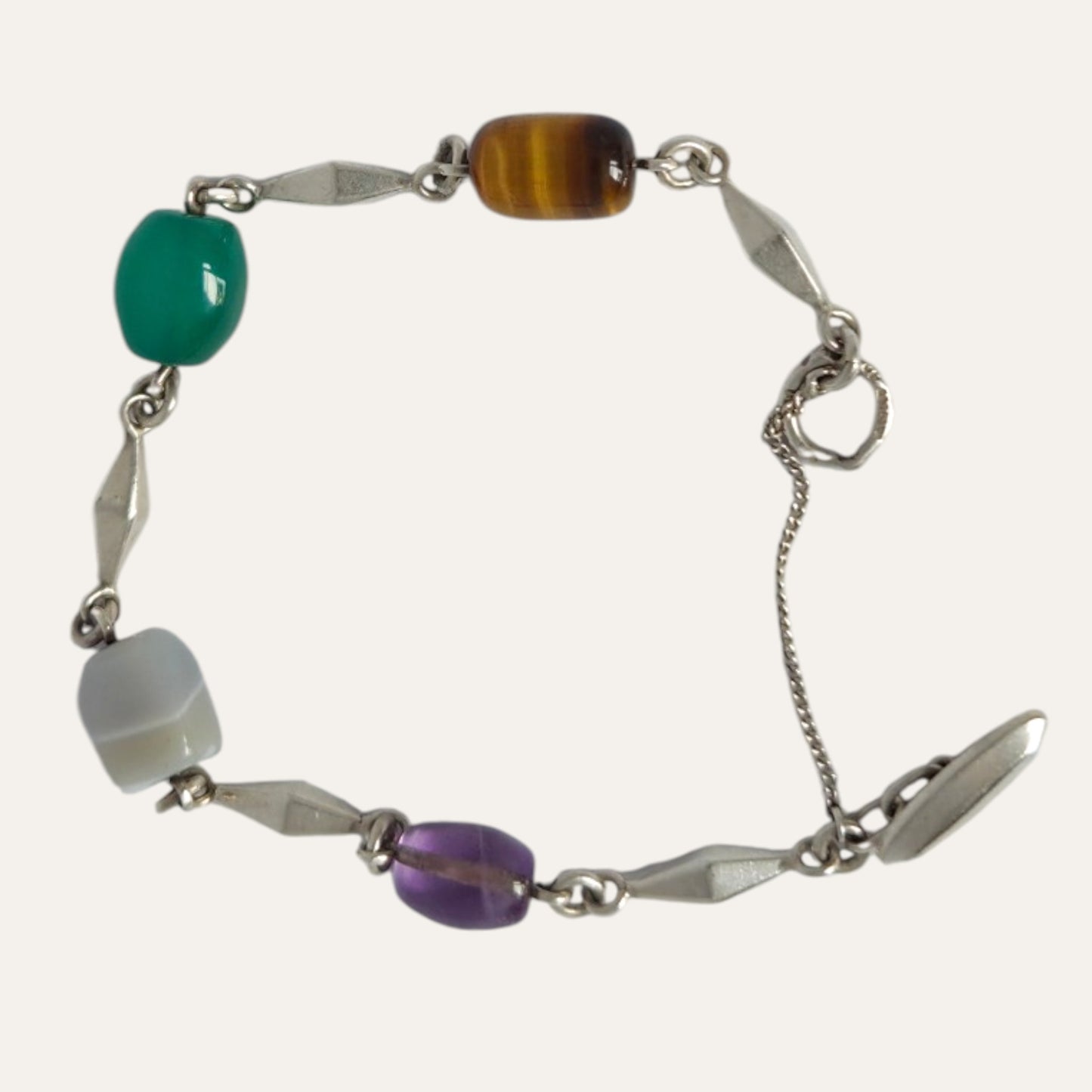 Arvo Saarela, 1964, Sweden. Silver Bracelet With Semi-Precious Stones