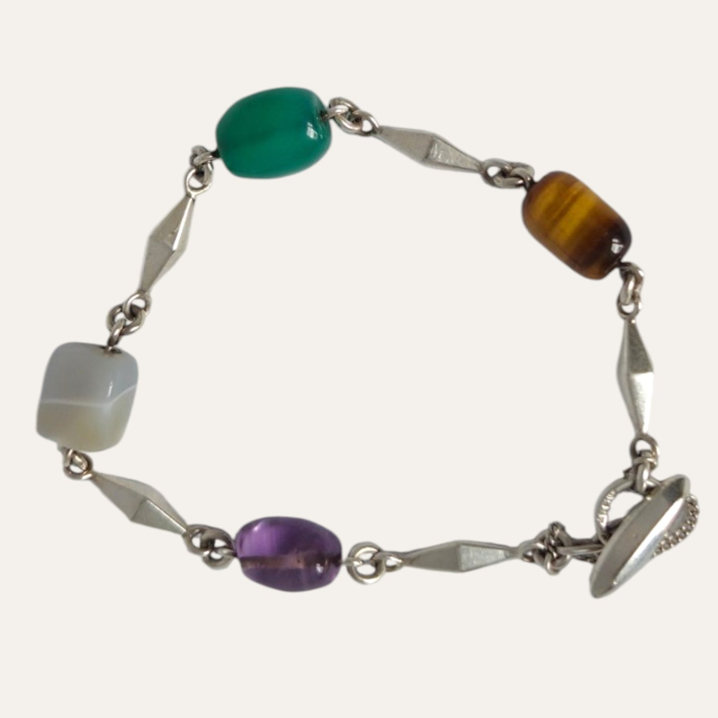Arvo Saarela, 1964, Sweden. Silver Bracelet With Semi-Precious Stones