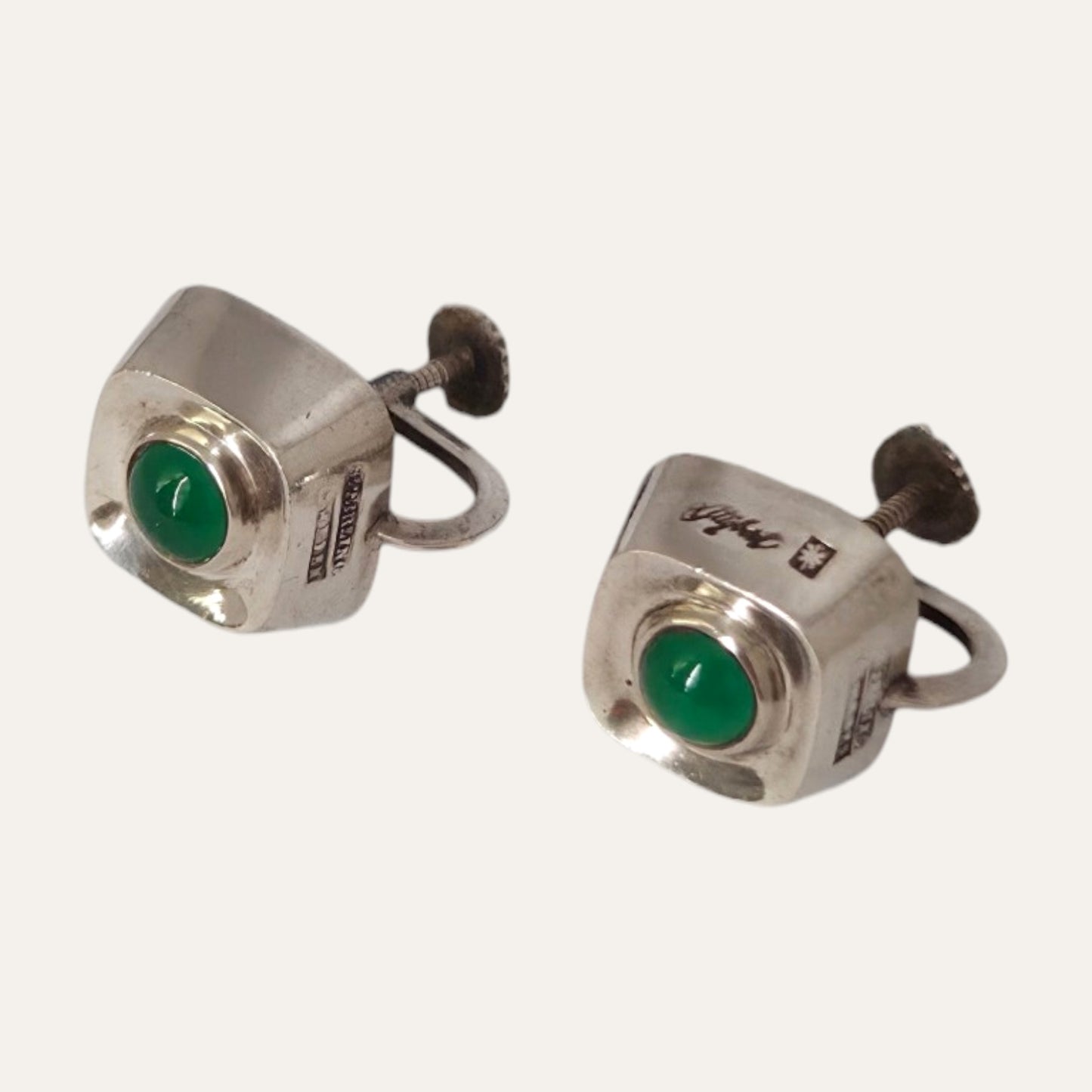 Sigurd Persson For Heribert Engelbert, Sweden, 1954. Sterling Silver Earrings