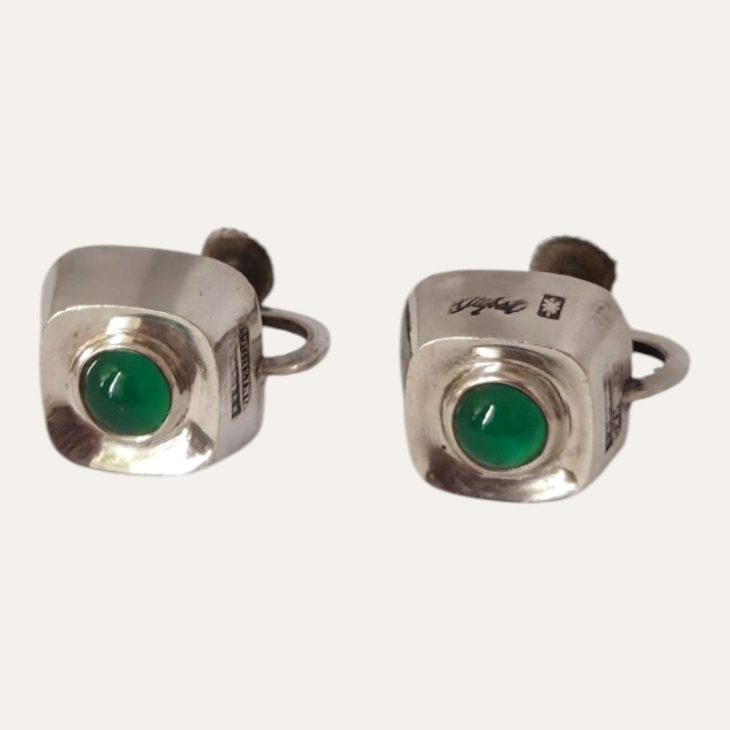 Sigurd Persson For Heribert Engelbert, Sweden, 1954. Sterling Silver Earrings