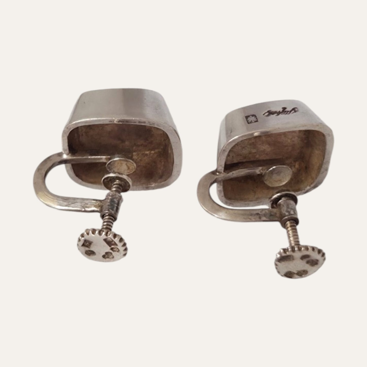 Sigurd Persson For Heribert Engelbert, Sweden, 1954. Sterling Silver Earrings