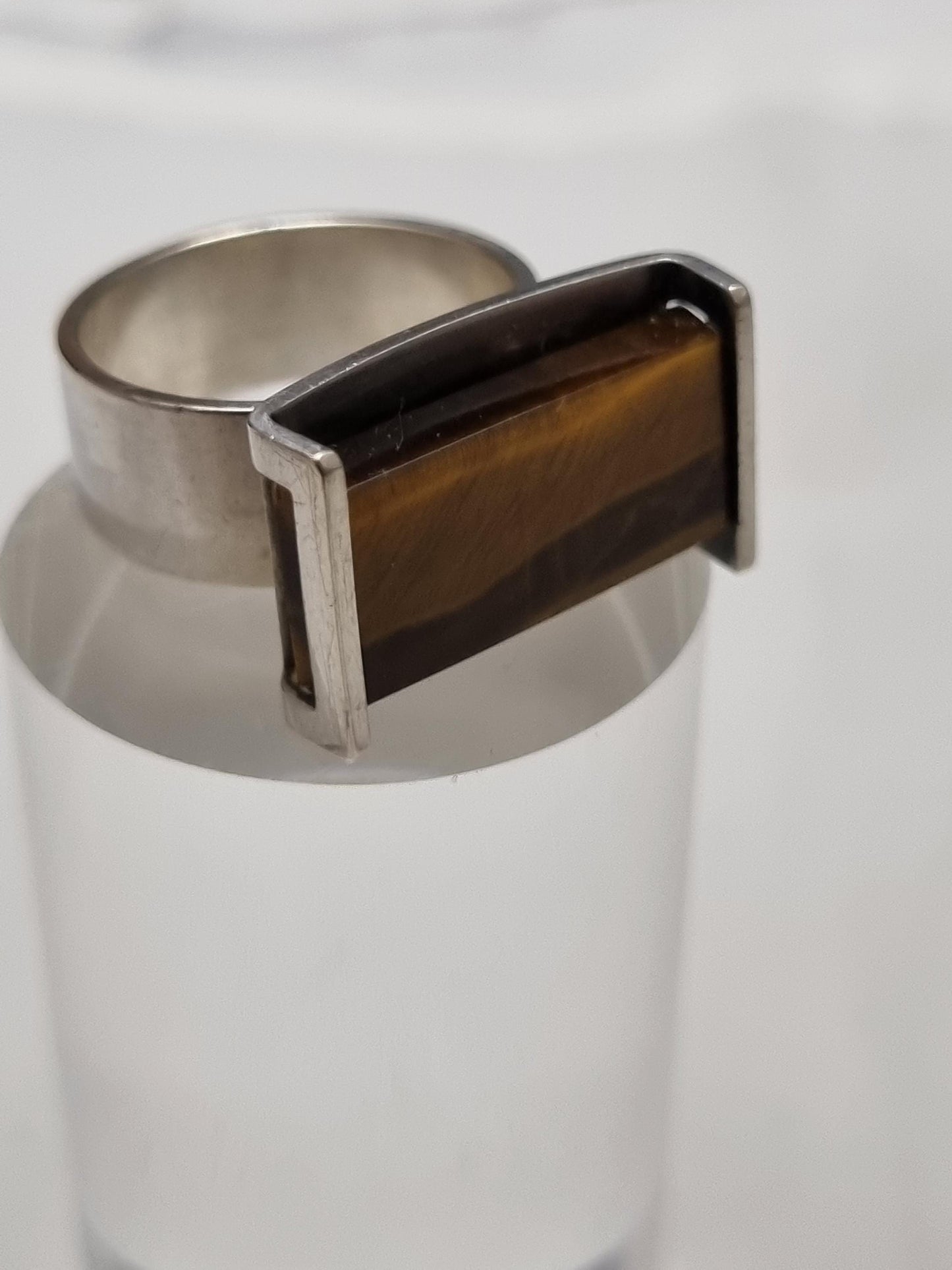 Finnish Kupittaan Kulta, Elis Kauppi silver tigers eye ring.