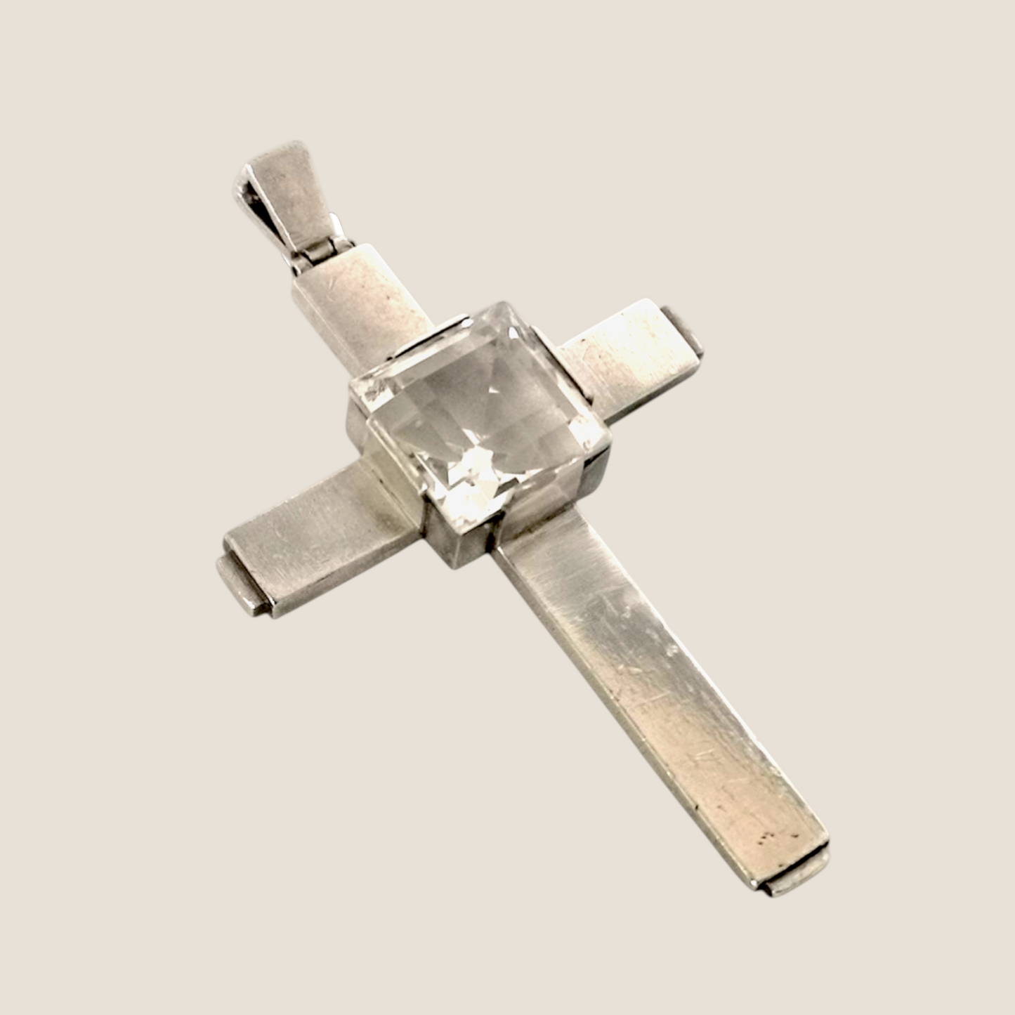 Stigbert, Heribert Engelbert, Sweden, 1944.Vintage silver cross with a rock crystal