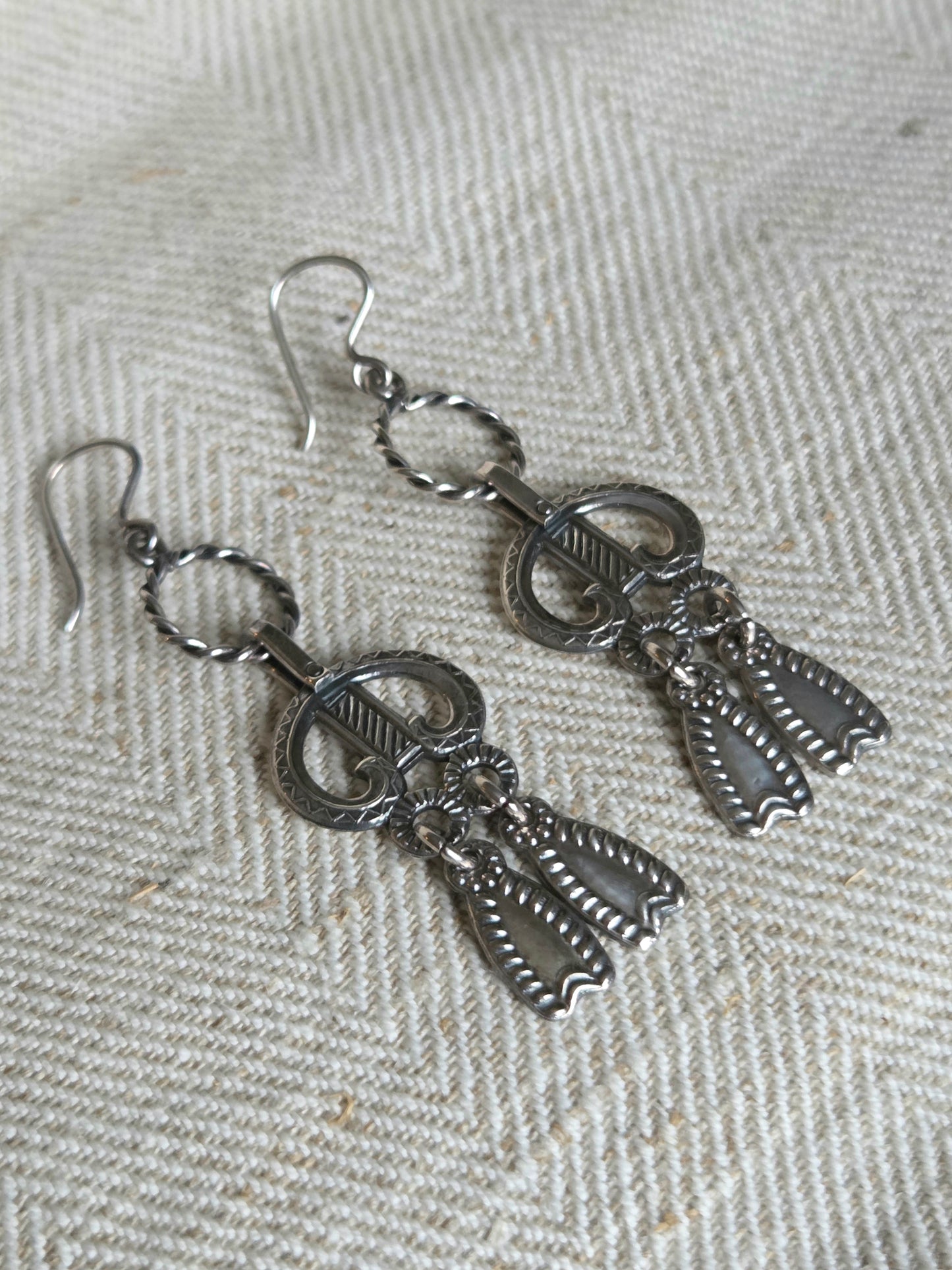 Kalevala koru silver earrings 1982